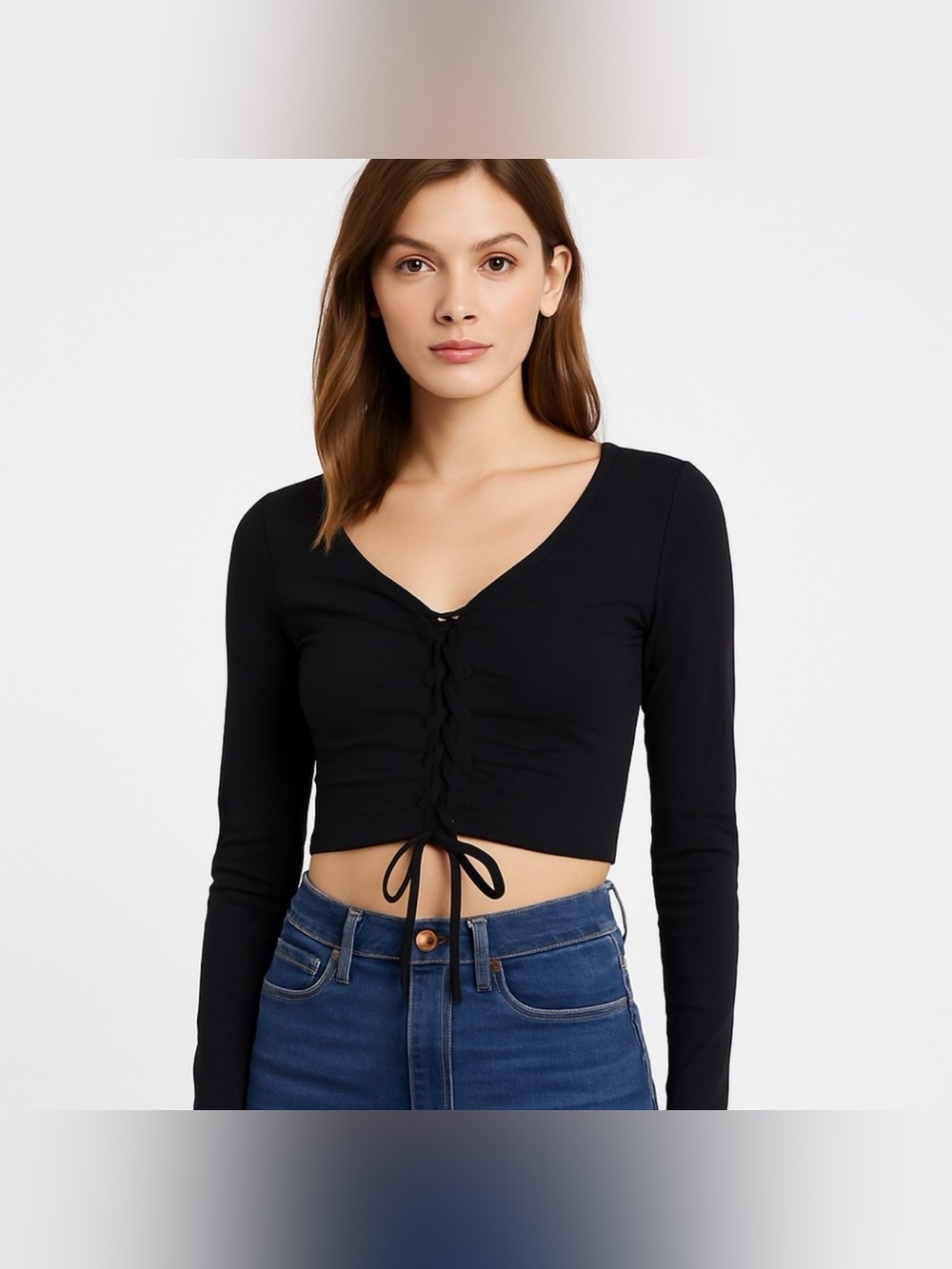 NWT Aeropostale Black Tie Up Long Sleeve | Size: M